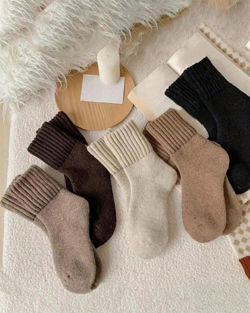 Cozy Ribbed Fleece-Lined Crew Socks