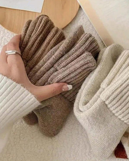 Cozy Ribbed Fleece-Lined Crew Socks
