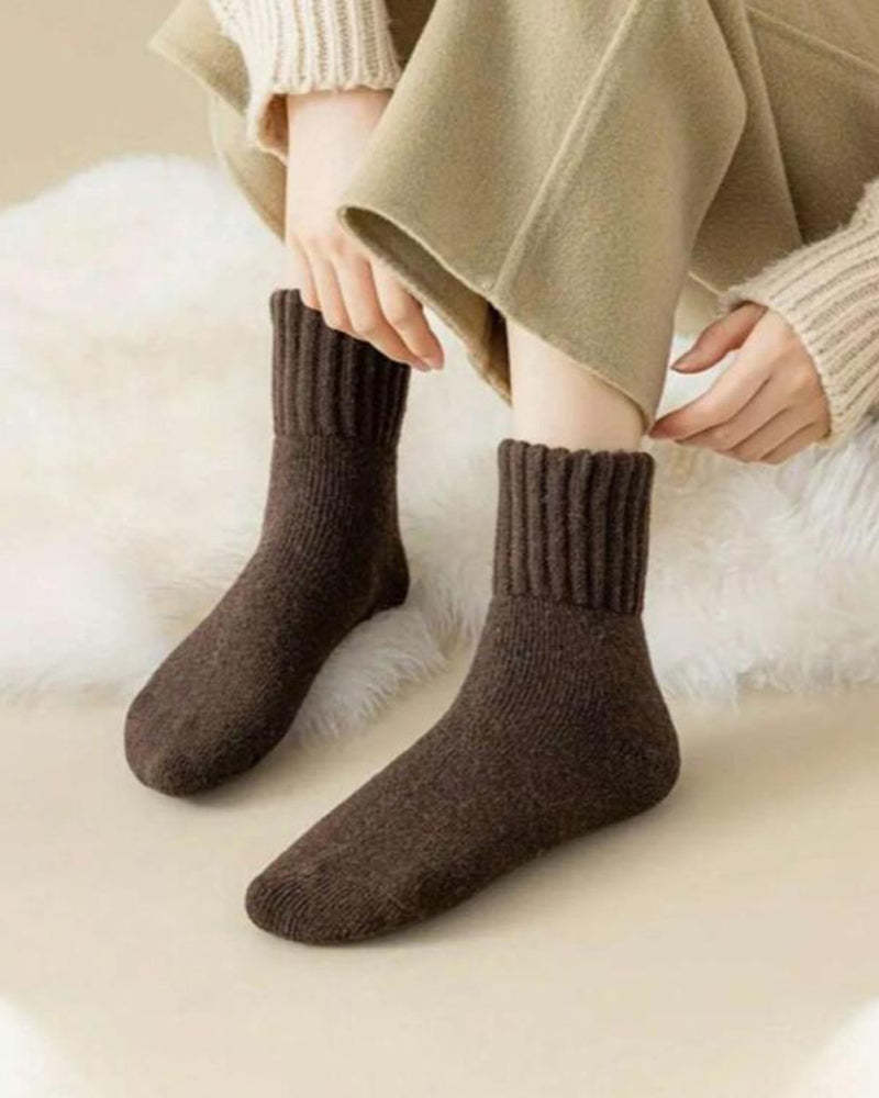 Cozy Ribbed Fleece-Lined Crew Socks
