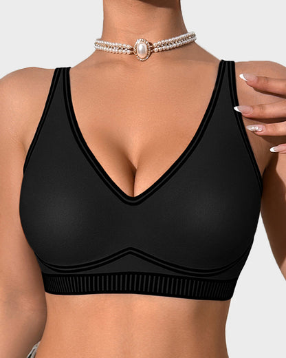 Bralette ohne Bügel aus Samt mit V-Ausschnitt