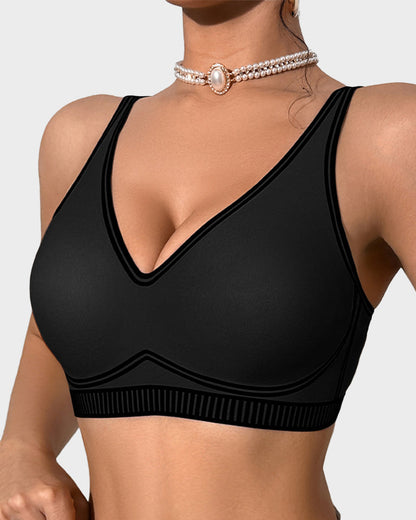 Bralette ohne Bügel aus Samt mit V-Ausschnitt