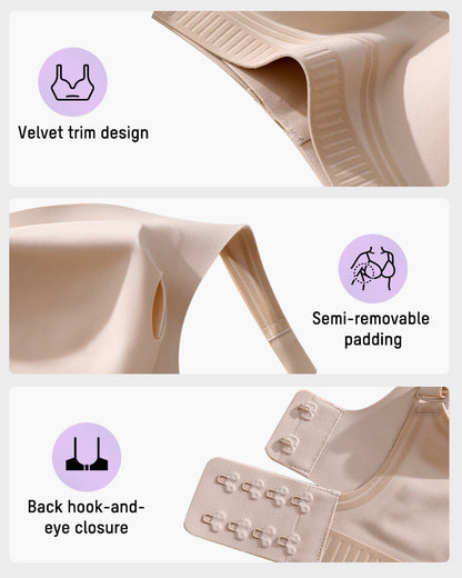 Bralette ohne Bügel aus Samt mit V-Ausschnitt