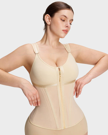 Doppelschichtiger figurformender Bodysuit mit Bauchkontrolle und BH