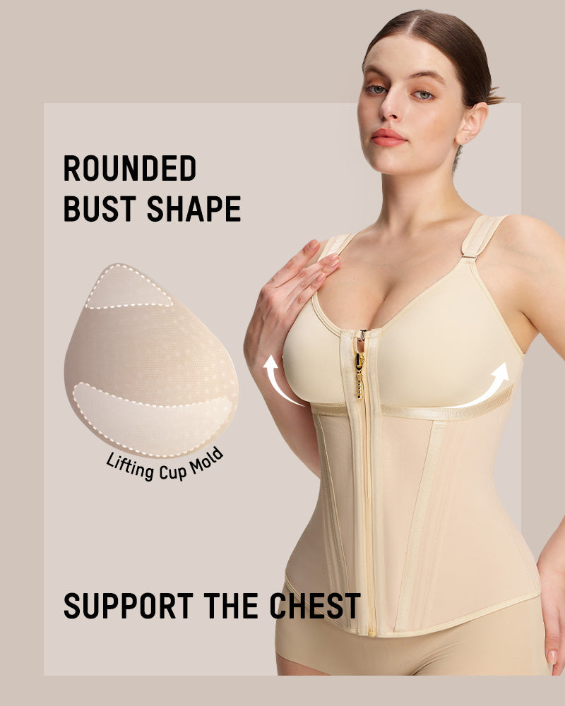 Doppelschichtiger figurformender Bodysuit mit Bauchkontrolle und BH
