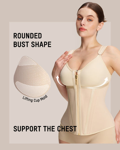 Doppelschichtiger figurformender Bodysuit mit Bauchkontrolle und BH
