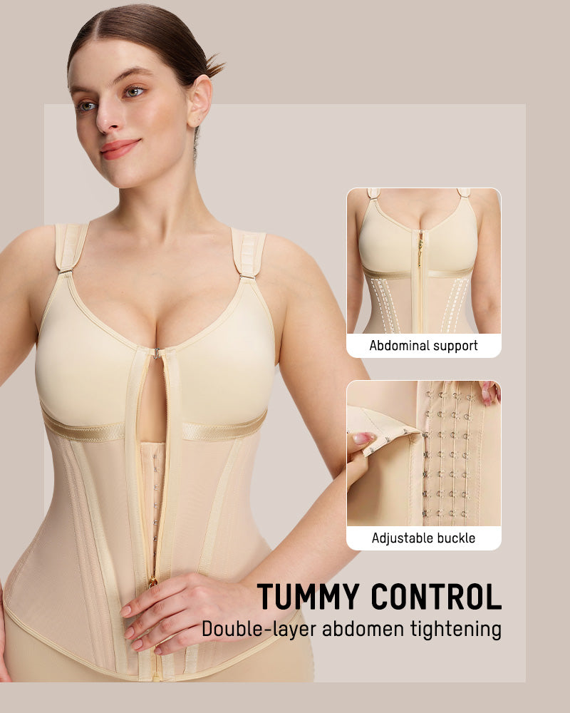 Doppelschichtiger figurformender Bodysuit mit Bauchkontrolle und BH