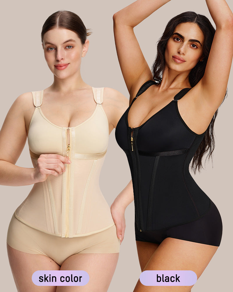 Doppelschichtiger figurformender Bodysuit mit Bauchkontrolle und BH