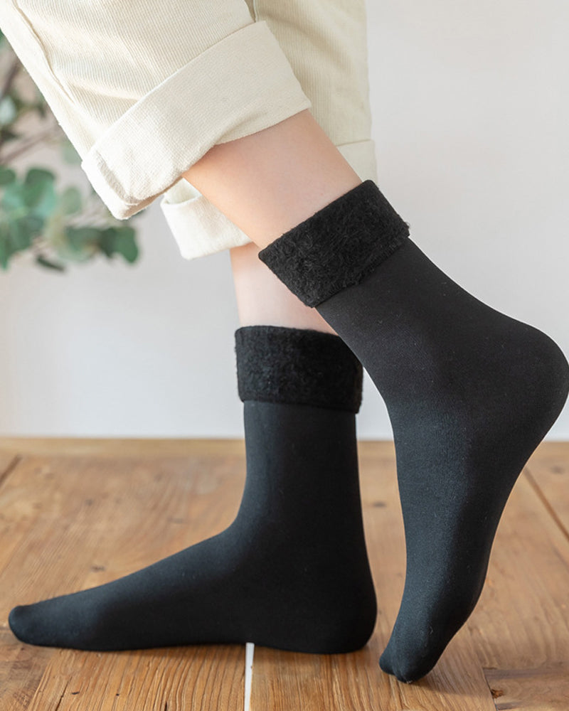 Gefütterte Wintersocken aus dickem Fleece – 6 Paar im Set