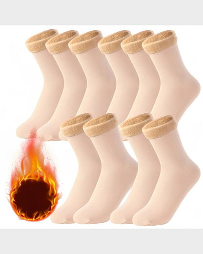 Gefütterte Wintersocken aus dickem Fleece – 6 Paar im Set
