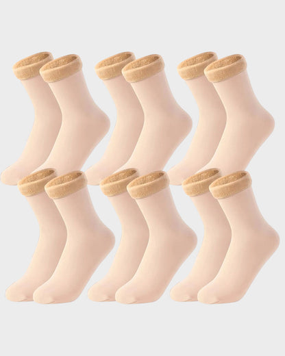 Gefütterte Wintersocken aus dickem Fleece – 6 Paar im Set
