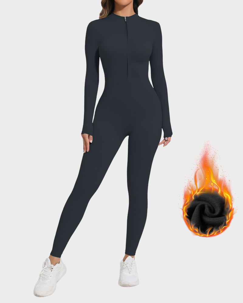 Schlank geschnittener Fleece-Trainingsanzug für den Winter