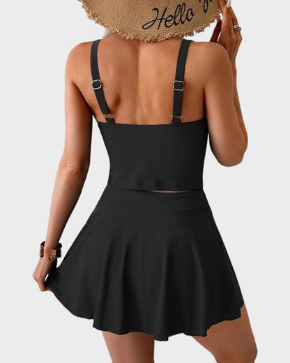 Tankini Geblümt Figurformend Hoher Bund