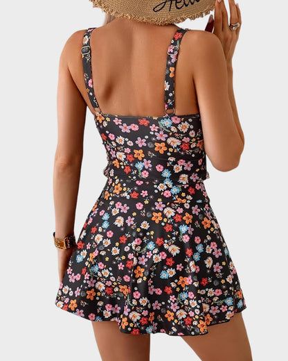 Tankini Geblümt Figurformend Hoher Bund