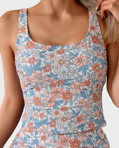 Tankini Geblümt Figurformend Hoher Bund