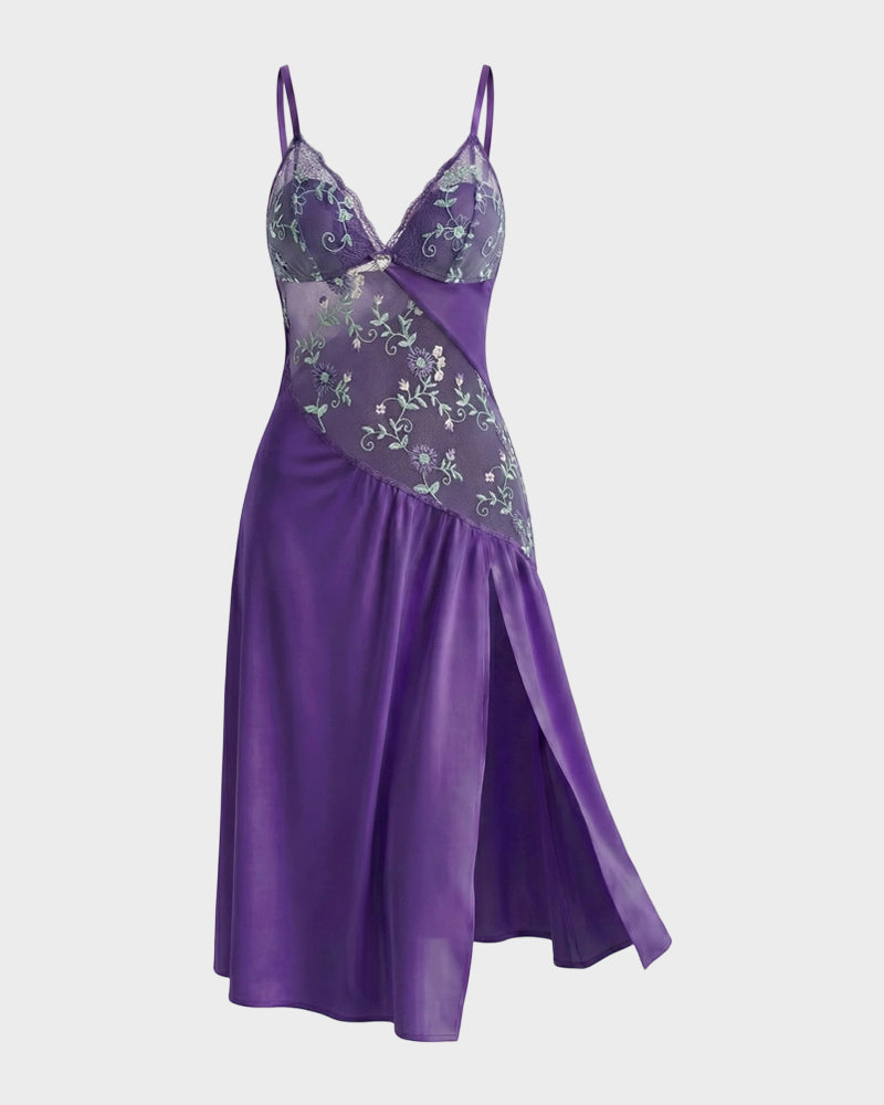 Transparenter Babydoll aus geblümtem Tüll