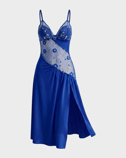 Transparenter Babydoll aus geblümtem Tüll