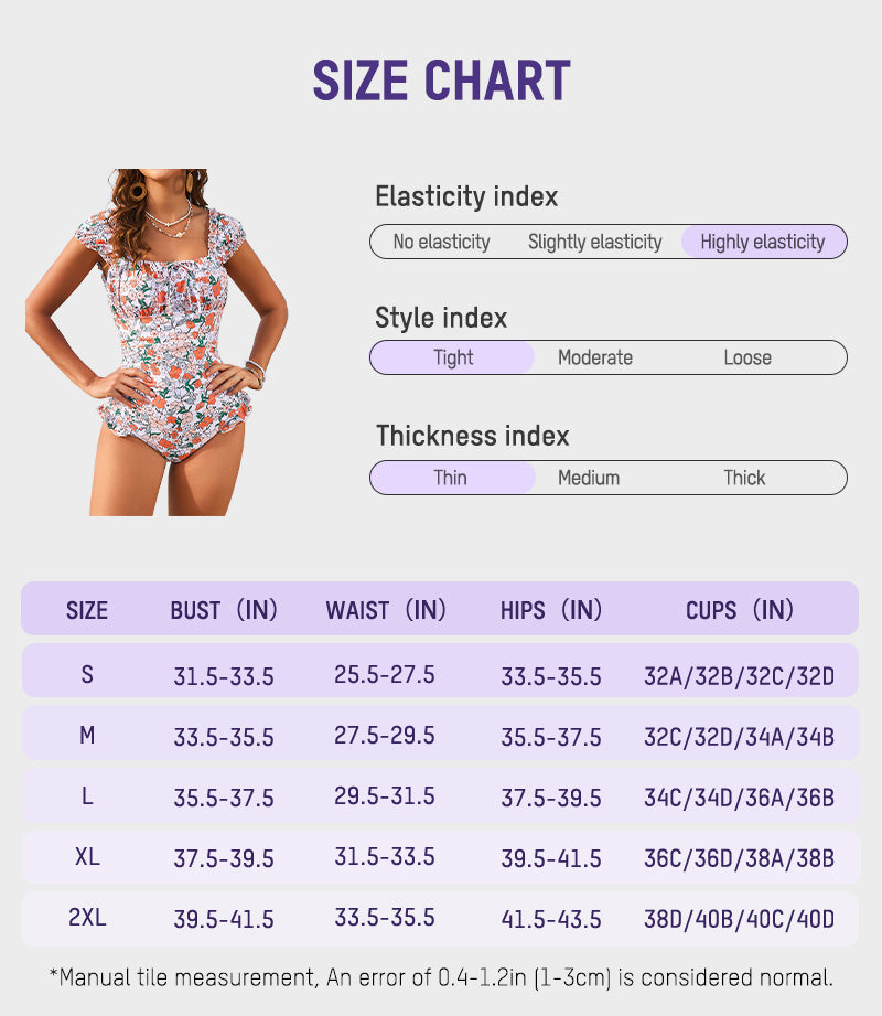 Floral Ruffle Square-Neck One-Piece Swimsuit