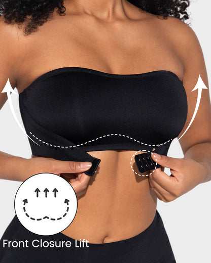 Nahtloser, bügelloser Bandeau-BH mit Frontverschluss