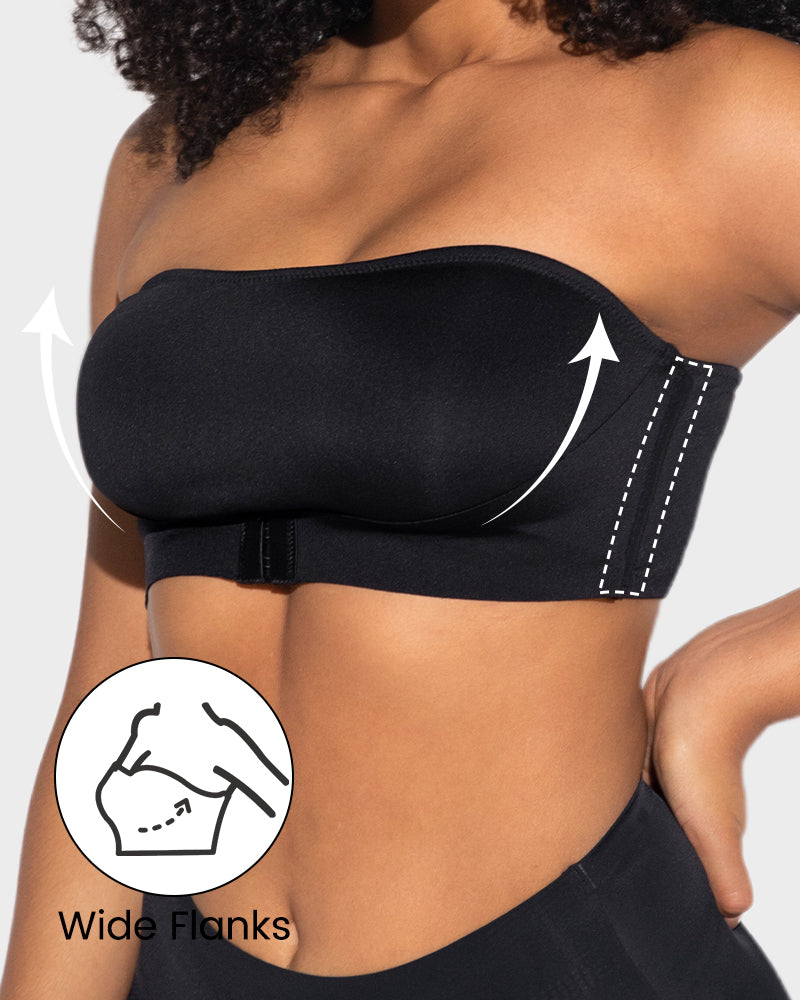 Nahtloser, bügelloser Bandeau-BH mit Frontverschluss