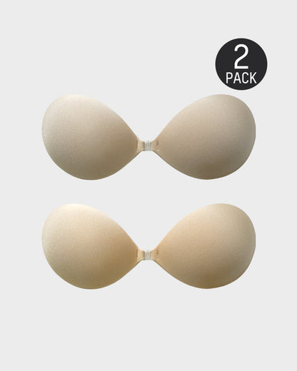 Unsichtbarer Klebe-Push-up-BH mit Vorderverschluss — 2er-Pack