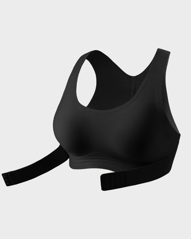 Wireless Posture Bra with Front Closure and Cross Back