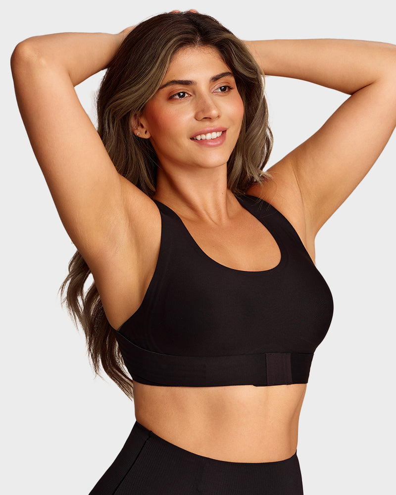Wireless Posture Bra with Front Closure and Cross Back