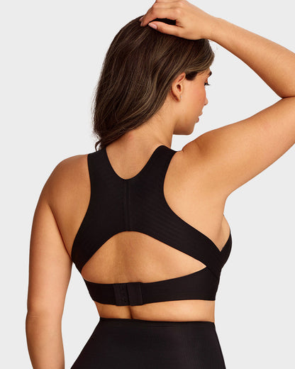 Wireless Posture Bra with Front Closure and Cross Back