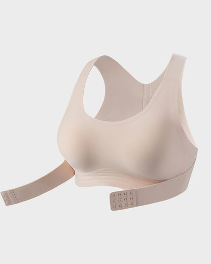 Wireless Posture Bra with Front Closure and Cross Back