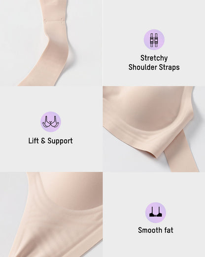 Wireless Posture Bra with Front Closure and Cross Back