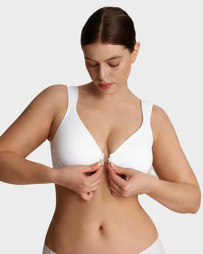 Front-Closure Underwire Plunge Bra with Back Support