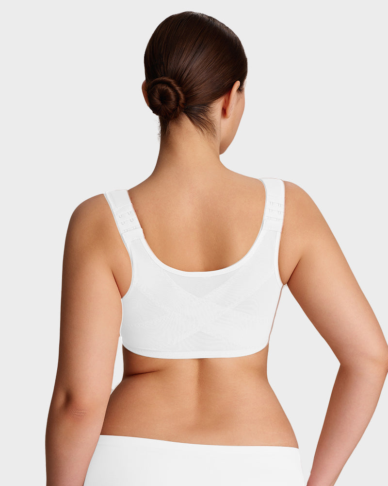 Front-Closure Underwire Plunge Bra with Back Support