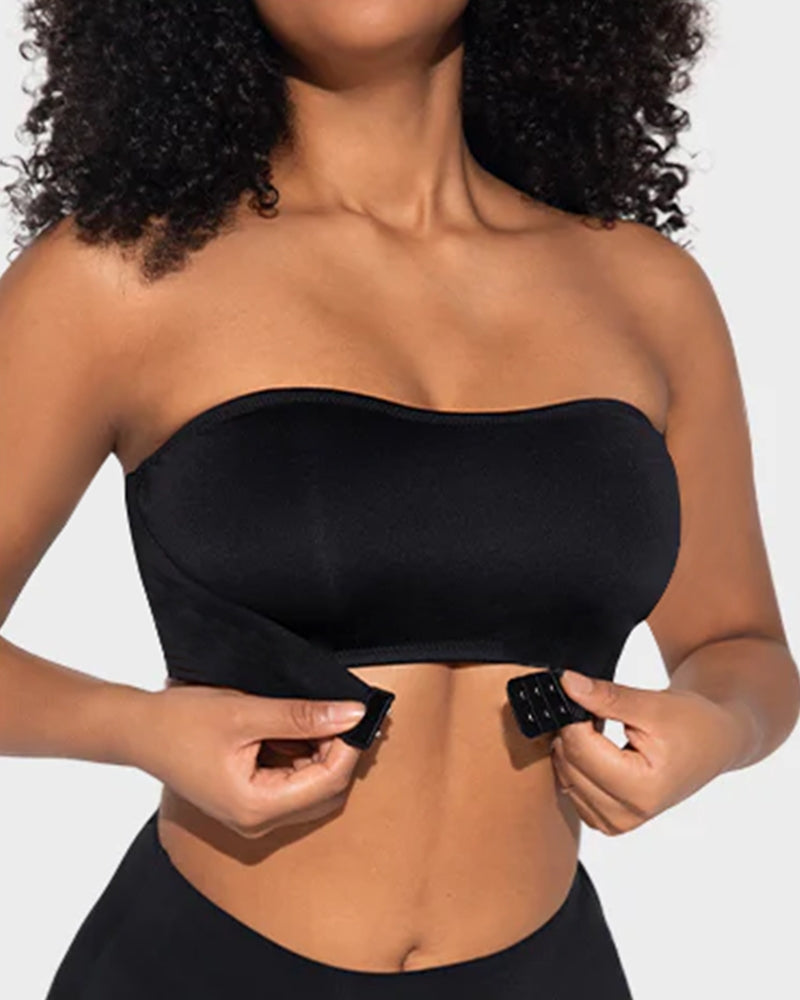 Nahtloser, bügelloser Bandeau-BH mit Frontverschluss