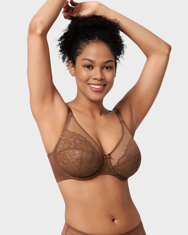 Full-Coverage Lace Minimizer Bra — Petal