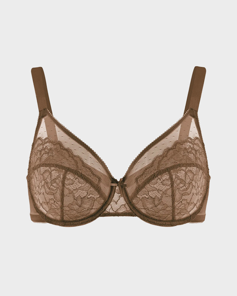 Full-Coverage Lace Minimizer Bra — Petal