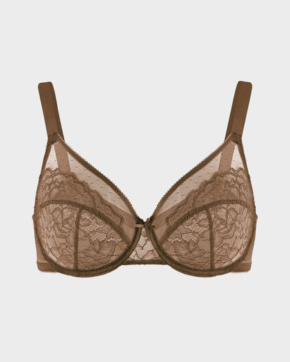 Full-Coverage Lace Minimizer Bra — Petal