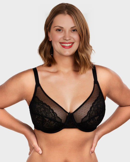Full-Coverage Lace Minimizer Bra — Petal