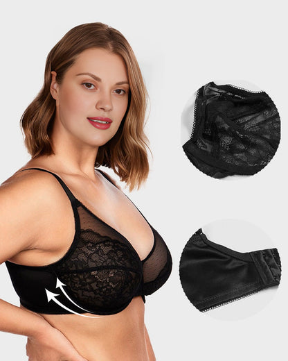 Full-Coverage Lace Minimizer Bra — Petal