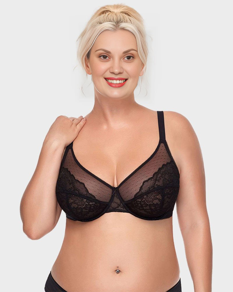 Full-Coverage Lace Minimizer Bra — Petal
