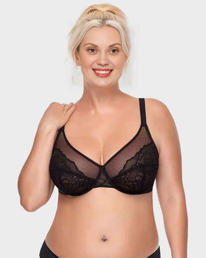 Full-Coverage Lace Minimizer Bra — Petal
