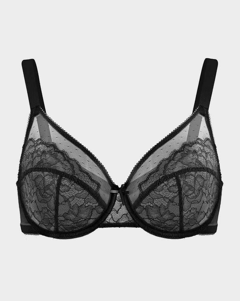 Full-Coverage Lace Minimizer Bra — Petal