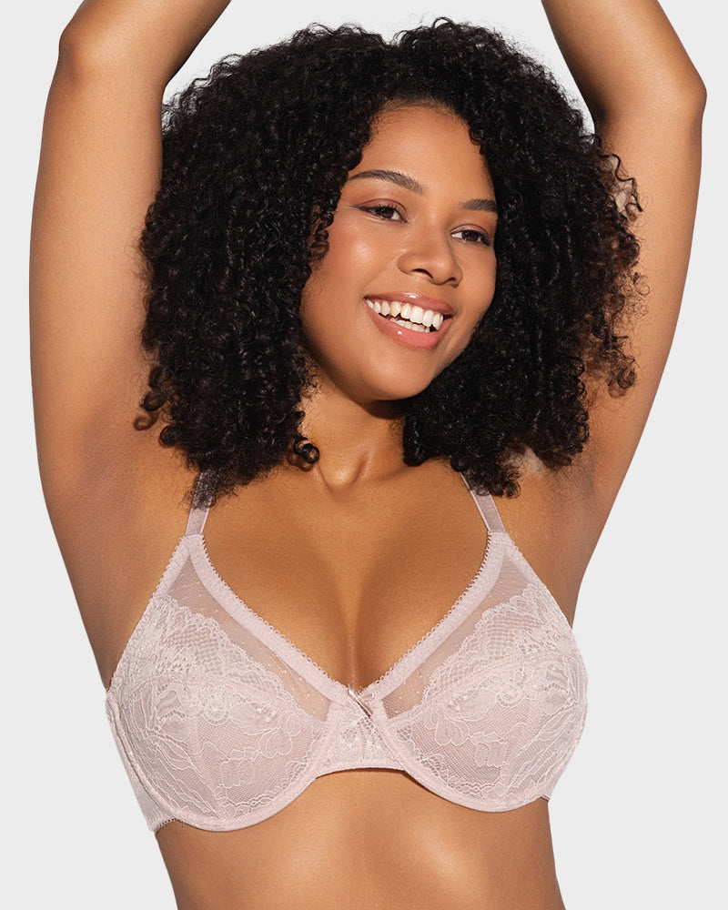 Full-Coverage Lace Minimizer Bra — Petal