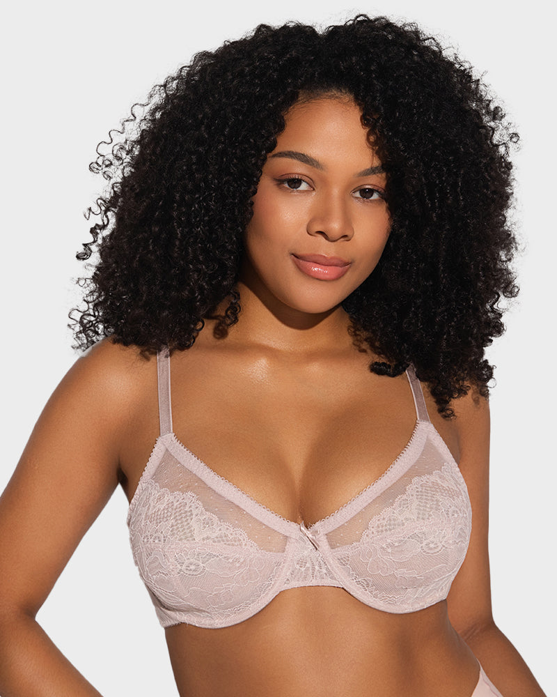 Full-Coverage Lace Minimizer Bra — Petal
