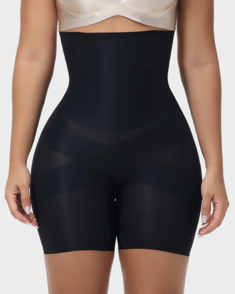 Short mit hoher Taille und gekreuzter Kompression
