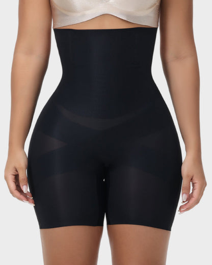 Short mit hoher Taille und gekreuzter Kompression