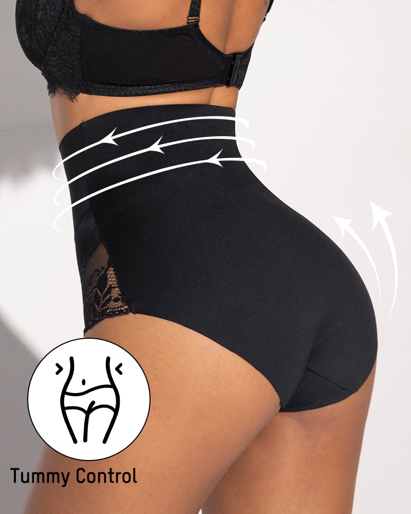 High-Waisted Seamless Lace Shaping Panty — Pack of 3