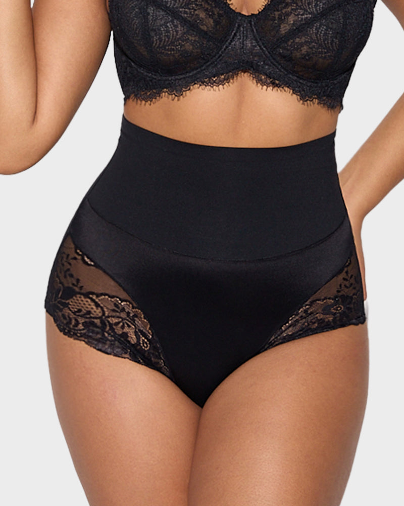 High-Waisted Seamless Lace Shaping Panty — Pack of 3