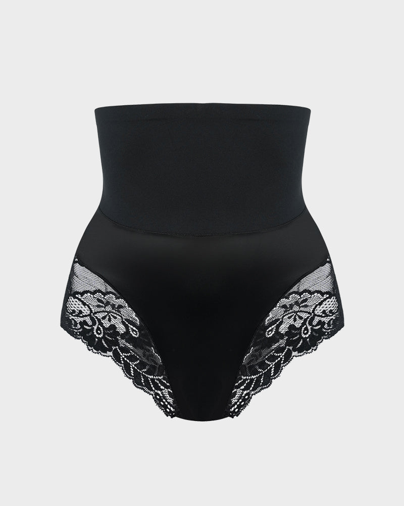 High-Waisted Seamless Lace Shaping Panty — Pack of 3