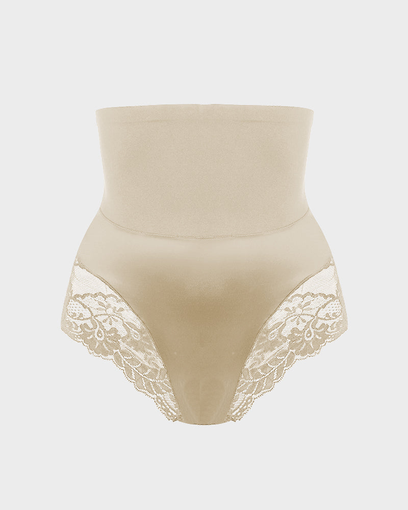 High-Waisted Seamless Lace Shaping Panty — Pack of 3