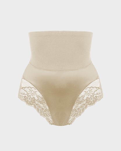 High-Waisted Seamless Lace Shaping Panty — Pack of 3