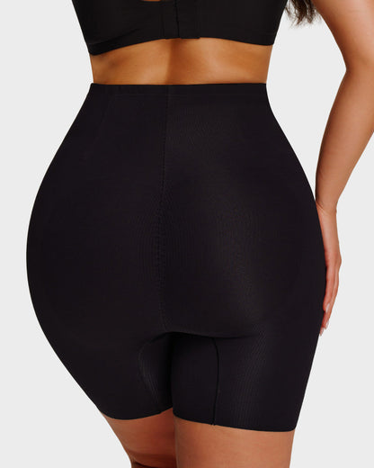 High-Waisted Zip-Up Tummy-Control Shaping Shorts